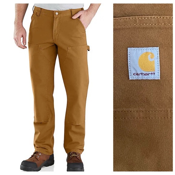 Carhartt Other - Carhartt Brown Relaxed Straight Rugged Flex Duck Double Front Utility Pant 34X30